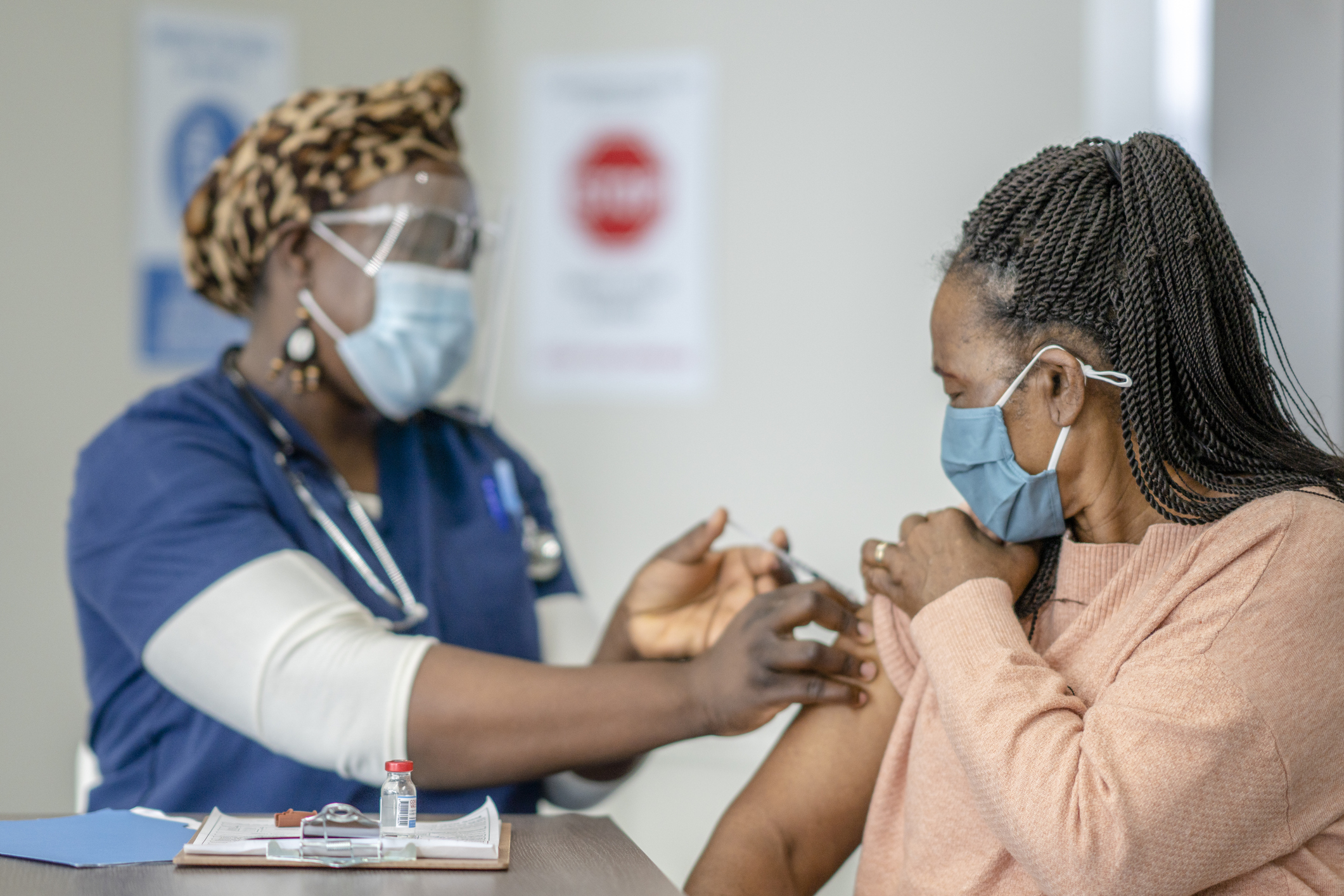 woman receiving a shot